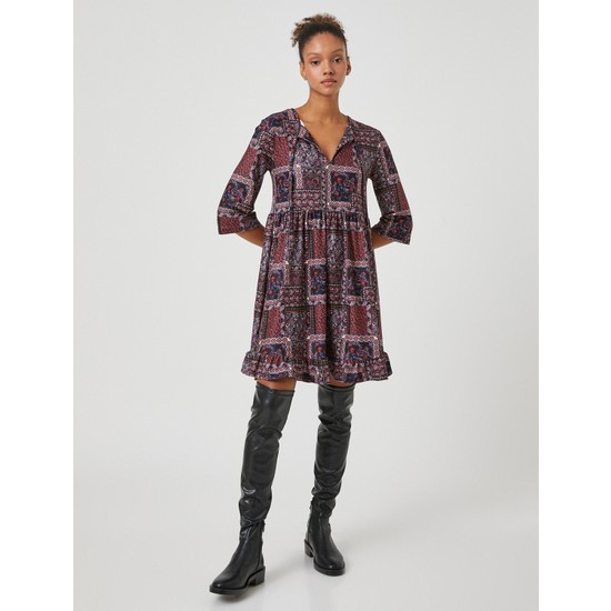 Koton Midi Elbise Yarım Kollu